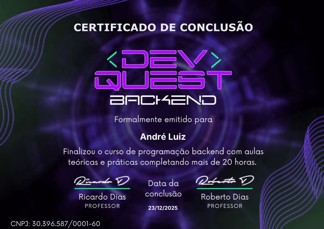 Certificado Back-end